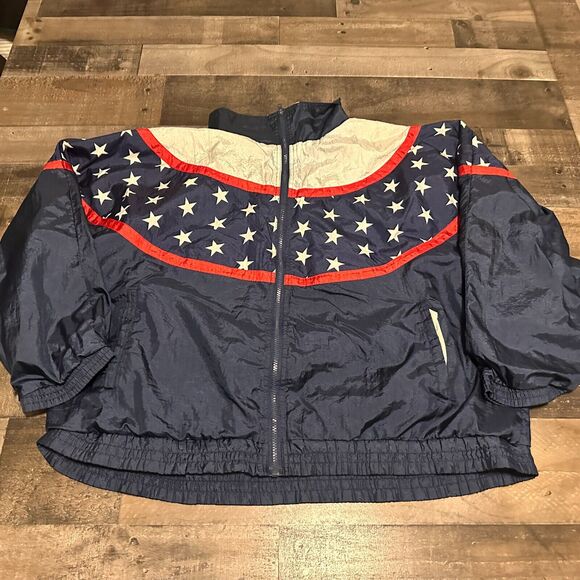 Vintage Pro Spirit American Flag Track Jacket Men’s Sz 2XL Runs Short - Picture 1 of 10